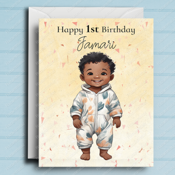 Black Boy Birthday Card F